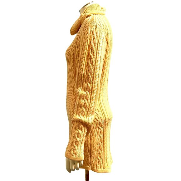 CCC Cowl Polo Neck Slim Tunic Sweater Fitted Ribbed Knit Pattern Trendy Size Med - Picture 3 of 6